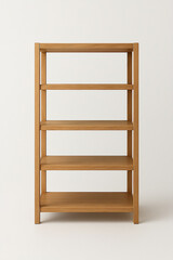 Wooden Bookshelf with Four Open Shelves.