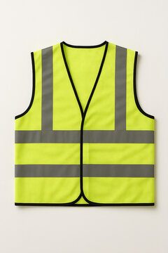 Yellow Reflective Safety Vest with Stripes.