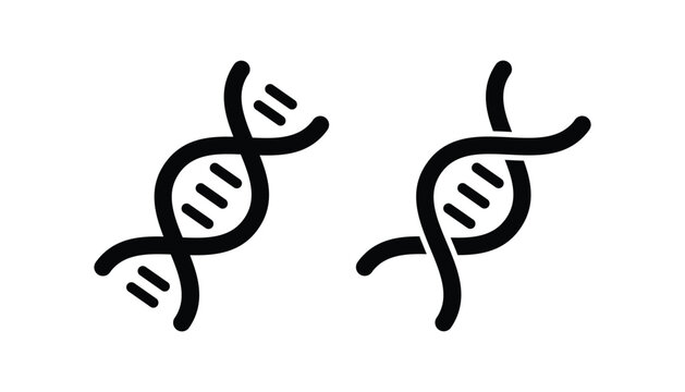 DNA icon set, dna helix, chromosome, molecule symbol, vector illustration.