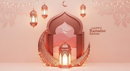 Ramadan Kareem Islamic Greeting Lanterns.