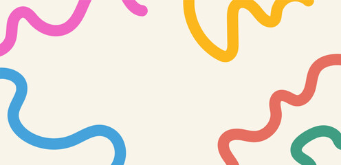 Abstract playful minimalistic background with wavy line. Vector illustration