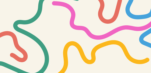 Abstract playful minimalistic background with wavy line. Vector illustration