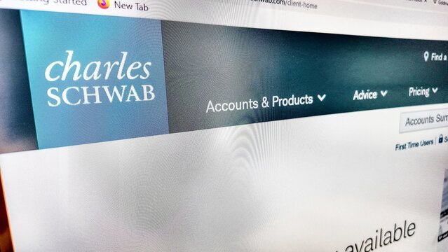 charles schwab website on a computer screen