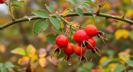 rose hips on a branch