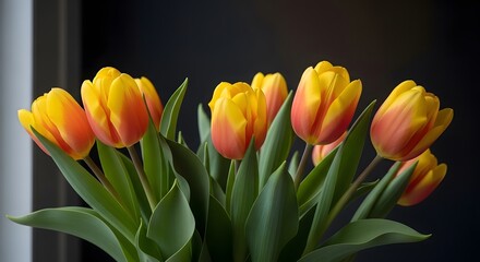 Naklejka premium Vibrant tulips for mom on mother's day a beautiful bouquet to celebrate