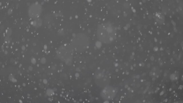 Slow motion falling snow particles on background, cinematic winter atmosphere with dense blizzard effect, swirling flakes, bokeh for overlays. ProRes 422, 10 bit ungraded C-LOG2, Slow motion video.