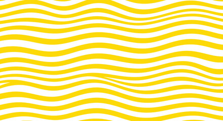 Yellow Wavy Lines on White Background
