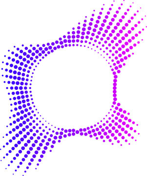 Square cross shaped neon circular sound wave equalizer visualizing loud bass drops with purple and pink dots