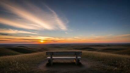 Bench sunset view