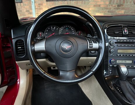 Chevrolet Corvette steering wheel and dashboard interior