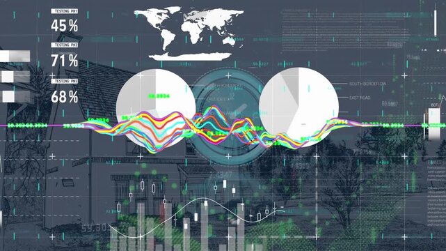 Animation of data processing over clock