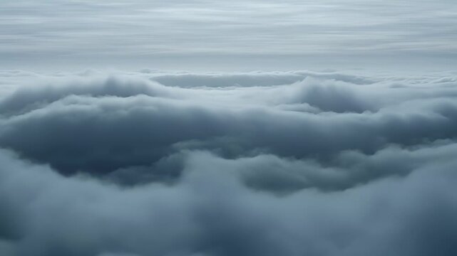 Above the Clouds, Aerial View of a Sea of Clouds in the Sky