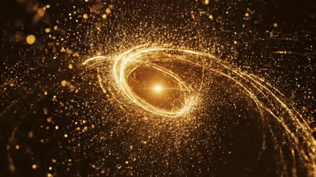 golden spiral light trails, abstract background