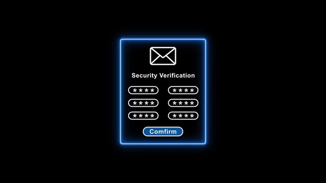 Security verification login screen with password input fields and confirm button on dark background