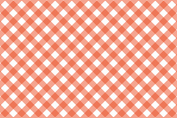 Seamless orange gingham check pattern background
