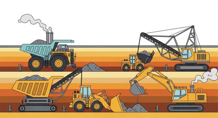 Heavy Machinery at Work Site. © mulyo