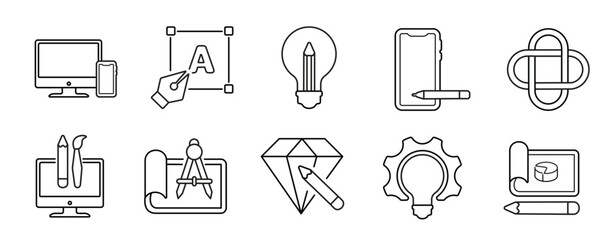 set of design and creativity icons as bulb design © Omcins
