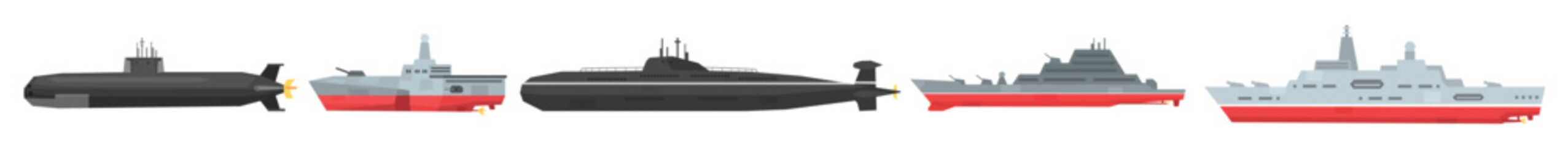  military boats and different type of naval combat ship set  © Omcins