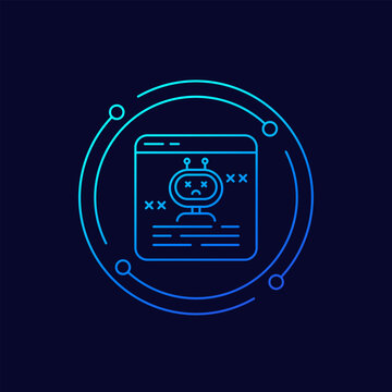 AI hallucination and errors icon, linear design