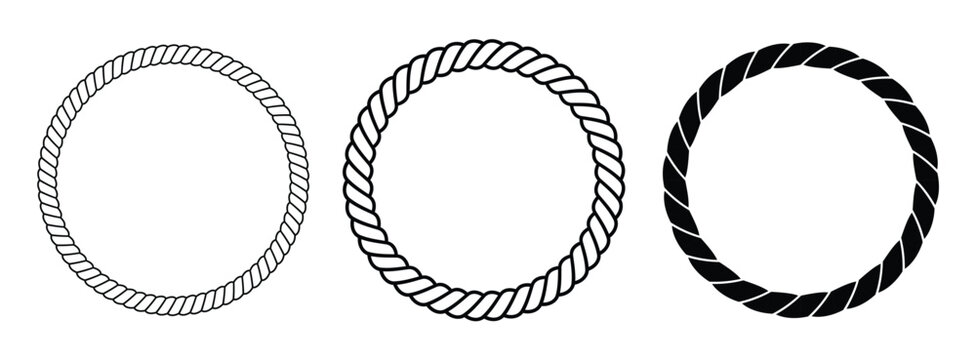 rope frame set round cord borders collection circle rope