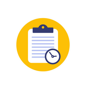 waitlist icon, waiting list flat vector design