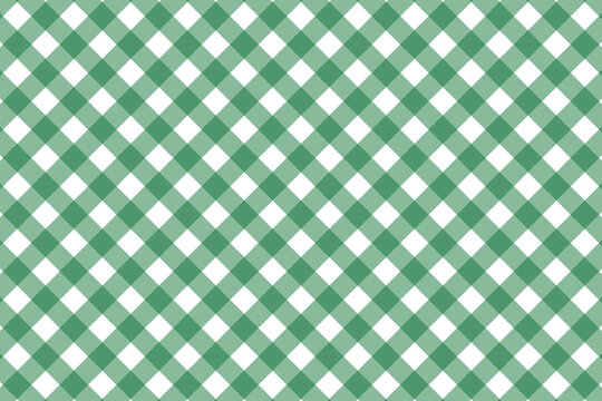 Seamless green gingham check pattern background