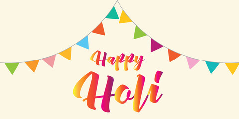 Vector illustration of a Happy Holi greeting featuring vibrant splashes of colors and festive elements. Happy Holi spring festival. EPS 10. © BEST TOP CRAFT