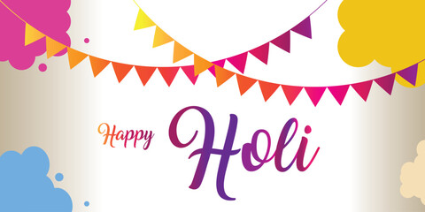 Easy to edit vector illustration of Colorful background for festival of colors Holi celebrated in India. Happy Holi text. Vector illustration Typography design for greeting card, poster. EPS 10. © BEST TOP CRAFT