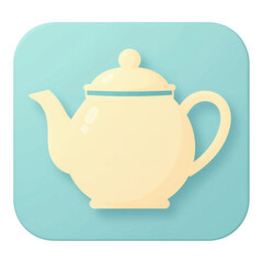 Obraz premium Beige Teapot 3D Icon