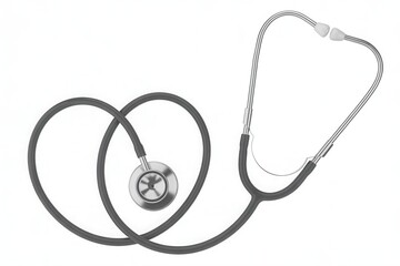 Stethoscope coiled and ready for medical use