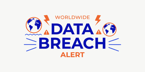 Worldwide data breach alert with globe and lightning bolts graphic © Gf