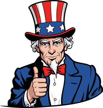 Uncle Sam giving a thumbs up gesture.