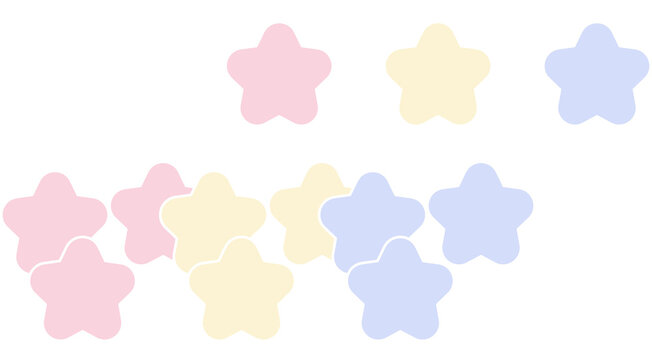 cute lovely pastel star shape elements decorative