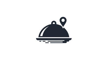 Obraz premium Food Service Cloche Icon Symbol.
