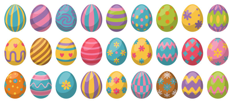 colorful easter egg vector set