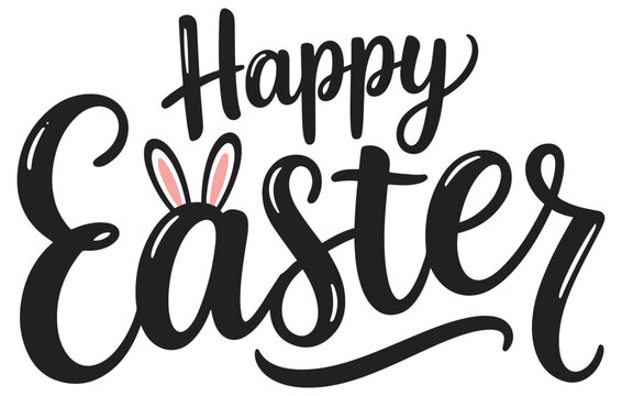 happy easter lettering logo vector