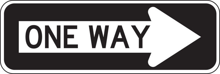 One way traffic road sign vector illustration. © Behemoth Digital