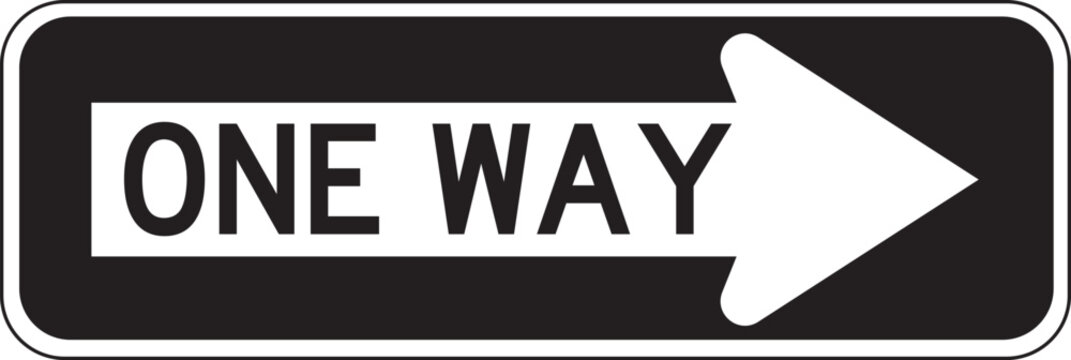 One way traffic road sign vector illustration.