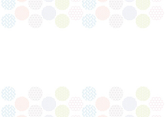 カラフルな和柄の円形模様フレーム