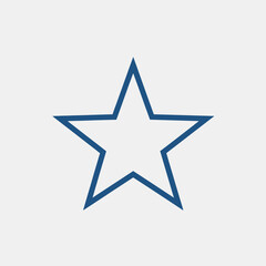 Obraz premium Blue outline star graphic on white background simple clean design