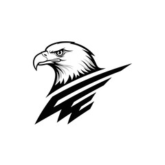 Obraz premium Bold eagle illustration against white background for commercial usage