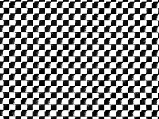 Abstract black and white pattern creating an optical illusion of diagonal lines and movement