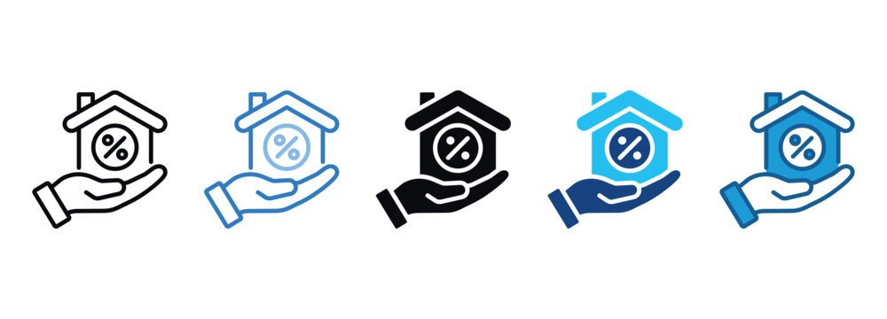 Mortgage Icon Set Multiple Style Of