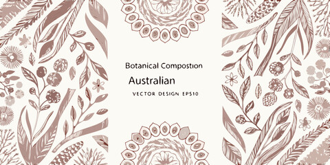 Delicate botanical illustration featuring australian native floral designs © Nasir