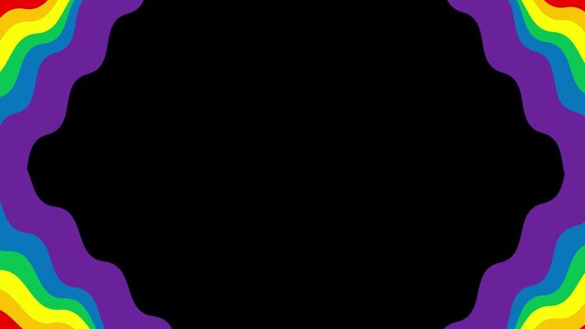Pride Month animated background illustration of rainbow flag animation with copy space