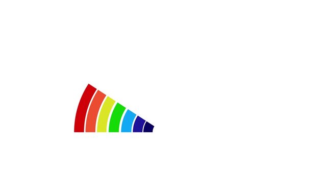 Vibrant rainbow loop elements with playful curved strokes, seamless motion graphics ideal for celebration themes and digital content.