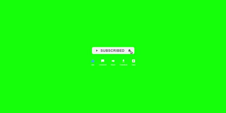 Click the subscribe button on a green screen with a white notification
