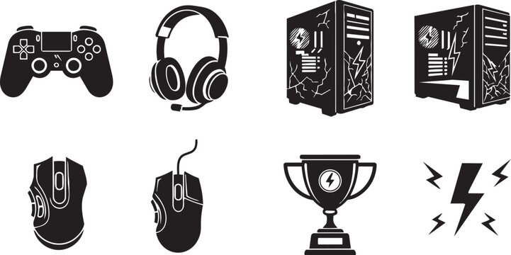 Esports and Video Gaming Controller Icon Set