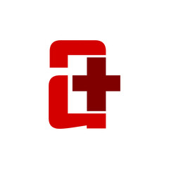 Obraz premium Letter a plus logo icon isolated on white background