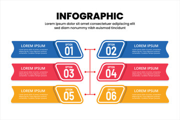 Set of modern infographic banners with different colors for business steps and data visualization